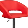 image:imageFlash Furniture Erik Contemporary Adjustable Height Barstool with Footrest and Rounded MidBack Upholstered Bar or Counter Height Stool WhiteChromeRed VinylChrome Frame