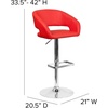image:imageFlash Furniture Erik Contemporary Adjustable Height Barstool with Footrest and Rounded MidBack Upholstered Bar or Counter Height Stool WhiteChromeRed VinylChrome Frame
