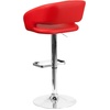 image:imageFlash Furniture Erik Contemporary Adjustable Height Barstool with Footrest and Rounded MidBack Upholstered Bar or Counter Height Stool WhiteChromeRed VinylChrome Frame