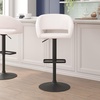 image:imageFlash Furniture Erik Contemporary Adjustable Height Barstool with Footrest and Rounded MidBack Upholstered Bar or Counter Height Stool WhiteChromeWhite VinylBlack Frame