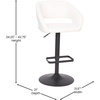 image:imageFlash Furniture Erik Contemporary Adjustable Height Barstool with Footrest and Rounded MidBack Upholstered Bar or Counter Height Stool WhiteChromeWhite VinylBlack Frame