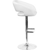 image:imageFlash Furniture Erik Contemporary Adjustable Height Barstool with Footrest and Rounded MidBack Upholstered Bar or Counter Height Stool WhiteChromeWhite VinylChrome Frame