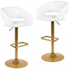 image:imageFlash Furniture Erik Contemporary Adjustable Height Barstool with Footrest and Rounded MidBack Upholstered Bar or Counter Height Stool WhiteChromeWhite VinylGold Frame