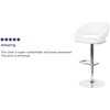 image:imageFlash Furniture Erik Contemporary Adjustable Height Barstool with Footrest and Rounded MidBack Upholstered Bar or Counter Height Stool WhiteChromeWhite VinylChrome Frame