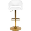 image:imageFlash Furniture Erik Contemporary Adjustable Height Barstool with Footrest and Rounded MidBack Upholstered Bar or Counter Height Stool WhiteChromeWhite VinylGold Frame