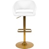 image:imageFlash Furniture Erik Contemporary Adjustable Height Barstool with Footrest and Rounded MidBack Upholstered Bar or Counter Height Stool WhiteChromeWhiteGold Frame