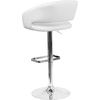 image:imageFlash Furniture Erik Contemporary Adjustable Height Barstool with Footrest and Rounded MidBack Upholstered Bar or Counter Height Stool WhiteChromeWhite VinylChrome Frame