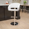 image:imageFlash Furniture Erik Contemporary Adjustable Height Barstool with Footrest and Rounded MidBack Upholstered Bar or Counter Height Stool WhiteChromeWhite VinylChrome Frame