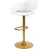 image:imageFlash Furniture Erik Contemporary Adjustable Height Barstool with Footrest and Rounded MidBack Upholstered Bar or Counter Height Stool WhiteChromeWhiteGold Frame