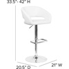image:imageFlash Furniture Erik Contemporary Adjustable Height Barstool with Footrest and Rounded MidBack Upholstered Bar or Counter Height Stool WhiteChromeWhite VinylChrome Frame