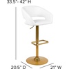 image:imageFlash Furniture Erik Contemporary Adjustable Height Barstool with Footrest and Rounded MidBack Upholstered Bar or Counter Height Stool WhiteChromeWhite VinylGold Frame