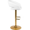 image:imageFlash Furniture Erik Contemporary Adjustable Height Barstool with Footrest and Rounded MidBack Upholstered Bar or Counter Height Stool WhiteChromeWhiteGold Frame