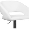 image:imageFlash Furniture Erik Contemporary Adjustable Height Barstool with Footrest and Rounded MidBack Upholstered Bar or Counter Height Stool WhiteChromeWhite VinylChrome Frame