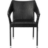 image:imageFlash Furniture Ethan Commercial Grade Patio Chair All Weather PE Rattan Wicker Stacking Patio Dining Chair GrayBlack