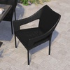 image:imageFlash Furniture Ethan Commercial Grade Patio Chair All Weather PE Rattan Wicker Stacking Patio Dining Chair GrayBlack