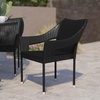 image:imageFlash Furniture Ethan Commercial Grade Patio Chair All Weather PE Rattan Wicker Stacking Patio Dining Chair GrayBlack