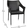 image:imageFlash Furniture Ethan Commercial Grade Patio Chair All Weather PE Rattan Wicker Stacking Patio Dining Chair GrayBlack
