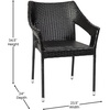 image:imageFlash Furniture Ethan Commercial Grade Patio Chair All Weather PE Rattan Wicker Stacking Patio Dining Chair GrayBlack