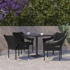 image:imageFlash Furniture Ethan Commercial Grade Patio Chair All Weather PE Rattan Wicker Stacking Patio Dining Chair GrayBlack
