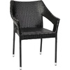 image:imageFlash Furniture Ethan Commercial Grade Patio Chair All Weather PE Rattan Wicker Stacking Patio Dining Chair GrayBlack