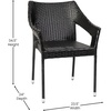 image:imageFlash Furniture Ethan Commercial Grade Patio Chair All Weather PE Rattan Wicker Stacking Patio Dining Chair GrayBlack