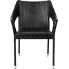 image:imageFlash Furniture Ethan Commercial Grade Patio Chair All Weather PE Rattan Wicker Stacking Patio Dining Chair GrayBlack