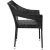 image:imageFlash Furniture Ethan Commercial Grade Patio Chair All Weather PE Rattan Wicker Stacking Patio Dining Chair GrayBlack