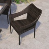 image:imageFlash Furniture Ethan Commercial Grade Patio Chair All Weather PE Rattan Wicker Stacking Patio Dining Chair GrayEspresso