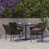 image:imageFlash Furniture Ethan Commercial Grade Patio Chair All Weather PE Rattan Wicker Stacking Patio Dining Chair GrayEspresso