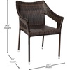 image:imageFlash Furniture Ethan Commercial Grade Patio Chair All Weather PE Rattan Wicker Stacking Patio Dining Chair GrayEspresso