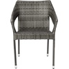 image:imageFlash Furniture Ethan Commercial Grade Patio Chair All Weather PE Rattan Wicker Stacking Patio Dining Chair GrayGrey