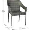 image:imageFlash Furniture Ethan Commercial Grade Patio Chair All Weather PE Rattan Wicker Stacking Patio Dining Chair GrayGrey