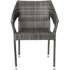 image:imageFlash Furniture Ethan Commercial Grade Patio Chair All Weather PE Rattan Wicker Stacking Patio Dining Chair GrayGrey