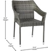 image:imageFlash Furniture Ethan Commercial Grade Patio Chair All Weather PE Rattan Wicker Stacking Patio Dining Chair GrayGrey
