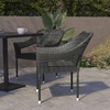 image:imageFlash Furniture Ethan Commercial Grade Patio Chair All Weather PE Rattan Wicker Stacking Patio Dining Chair GrayGrey