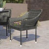 image:imageFlash Furniture Ethan Commercial Grade Patio Chair All Weather PE Rattan Wicker Stacking Patio Dining Chair GrayGrey