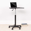 image:imageFlash Furniture Eve Sit to Stand Mobile Laptop DeskSpeakers Lectern with Wheels Modern HeightAdjustable Portable Standing Computer Desk BlackBlack