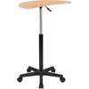 image:imageFlash Furniture Eve Sit to Stand Mobile Laptop DeskSpeakers Lectern with Wheels Modern HeightAdjustable Portable Standing Computer Desk BlackMaple