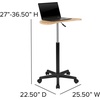 image:imageFlash Furniture Eve Sit to Stand Mobile Laptop DeskSpeakers Lectern with Wheels Modern HeightAdjustable Portable Standing Computer Desk BlackMaple