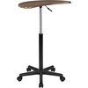 image:imageFlash Furniture Eve Sit to Stand Mobile Laptop DeskSpeakers Lectern with Wheels Modern HeightAdjustable Portable Standing Computer Desk BlackRustic Walnut