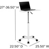 image:imageFlash Furniture Eve Sit to Stand Mobile Laptop DeskSpeakers Lectern with Wheels Modern HeightAdjustable Portable Standing Computer Desk BlackWhite