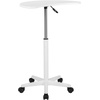 image:imageFlash Furniture Eve Sit to Stand Mobile Laptop DeskSpeakers Lectern with Wheels Modern HeightAdjustable Portable Standing Computer Desk BlackWhite