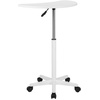 image:imageFlash Furniture Eve Sit to Stand Mobile Laptop DeskSpeakers Lectern with Wheels Modern HeightAdjustable Portable Standing Computer Desk BlackWhite
