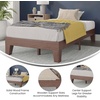 image:imageFlash Furniture Evelyn Wooden Platform Bed  Natural Pine Finish  Queen  Wooden Slat Support  No Box Spring Required  Easy AssemblyWalnut