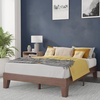 image:imageFlash Furniture Evelyn Wooden Platform Bed  Natural Pine Finish  Queen  Wooden Slat Support  No Box Spring Required  Easy AssemblyWalnut