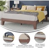 image:imageFlash Furniture Evelyn Wooden Platform Bed  Natural Pine Finish  Queen  Wooden Slat Support  No Box Spring Required  Easy AssemblyWalnut