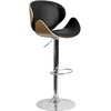 image:imageFlash Furniture Farley Beech Bentwood Adjustable Height Barstool with Curved Back and Black Vinyl SeatBeech