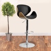 image:imageFlash Furniture Farley Beech Bentwood Adjustable Height Barstool with Curved Back and Black Vinyl SeatBeech