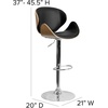 image:imageFlash Furniture Farley Beech Bentwood Adjustable Height Barstool with Curved Back and Black Vinyl SeatBeech
