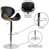 image:imageFlash Furniture Farley Beech Bentwood Adjustable Height Barstool with Curved Back and Black Vinyl SeatBeech